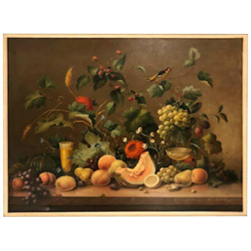 Oil on Canvas by Corbe Still Life Painting