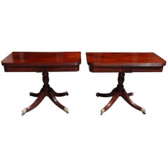 Pair of English Regency Mahogany and Cross Banded Kingwood Card Tables, C. 1815