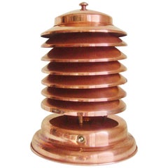 Rare Iconic Canadian Art Deco/Machine Age Copper 7-Tier Louvered Coulter Lamp