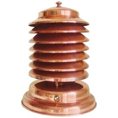 Rare Iconic Canadian Art Deco/Machine Age Copper 7-Tier Louvered Coulter Lamp  