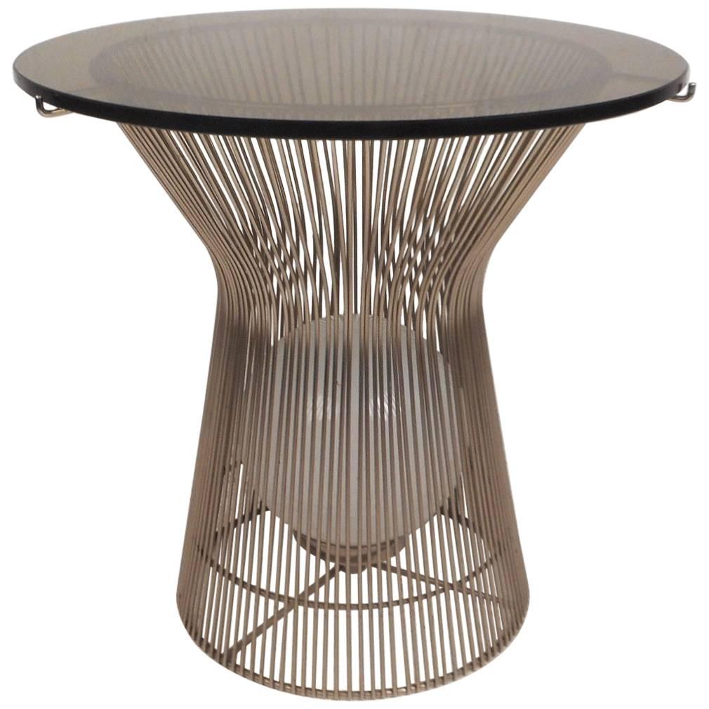 Unusual Warren Platner Style Side Table with a Light Inside