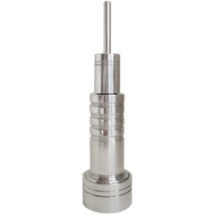 American Art Deco/Machine Age Polished Aluminum Wheel and Flint Table Lighter