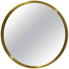 Round Brass Mirror from Glasmäster Markaryd, Sweden, circa 1960