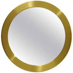 Round Brass Mirror from Glasmäster Markaryd, Sweden, circa 1960