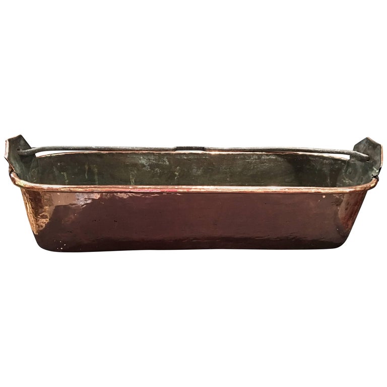 French Polished Copper Fish Kettle, Poissoniere, or Container, 19th