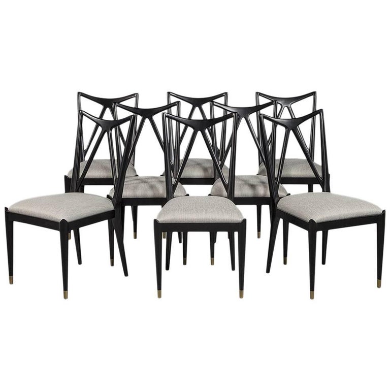 Set of Eight Chavet MidCentury Modern Inspired Dining Chairs at 1stDibs