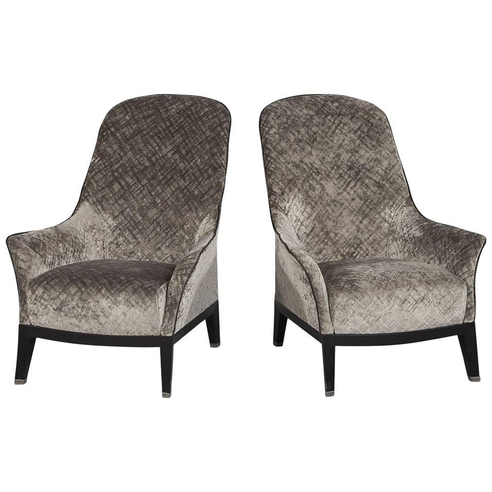 Pair of Gorgeous High Back Lounge Chairs