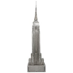 Vintage Lighted Steel Sculpture of the Empire State Building