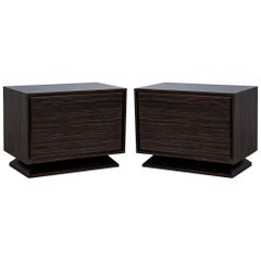 Pair of Carrocel Custom Macassar Nightstands