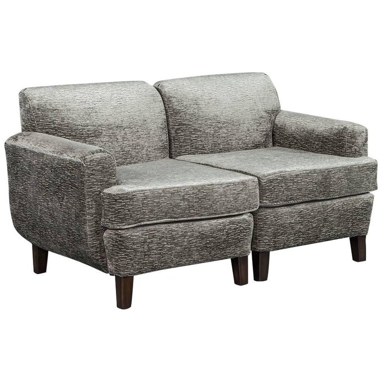 Opposing Modern Lounge Chairs in Plush Grey For Sale at 1stDibs