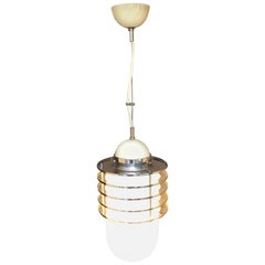 Space Age Enrico Tronconi Pendant Light, Murano Opaline Glass, 1960