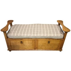Ash Late Victorian Period Country House Hall Bench