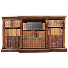Antique Regency Dwarf Rosewood Breakfront Bookcase