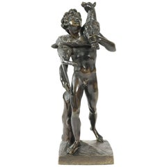 19th Century Bronze, of a Fawn Carrying a Sheep