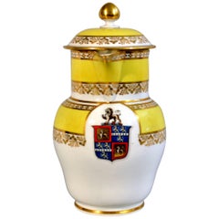 Antique Barr Worcester Yellow-Ground Armorial Porcelain Jug, circa 1800