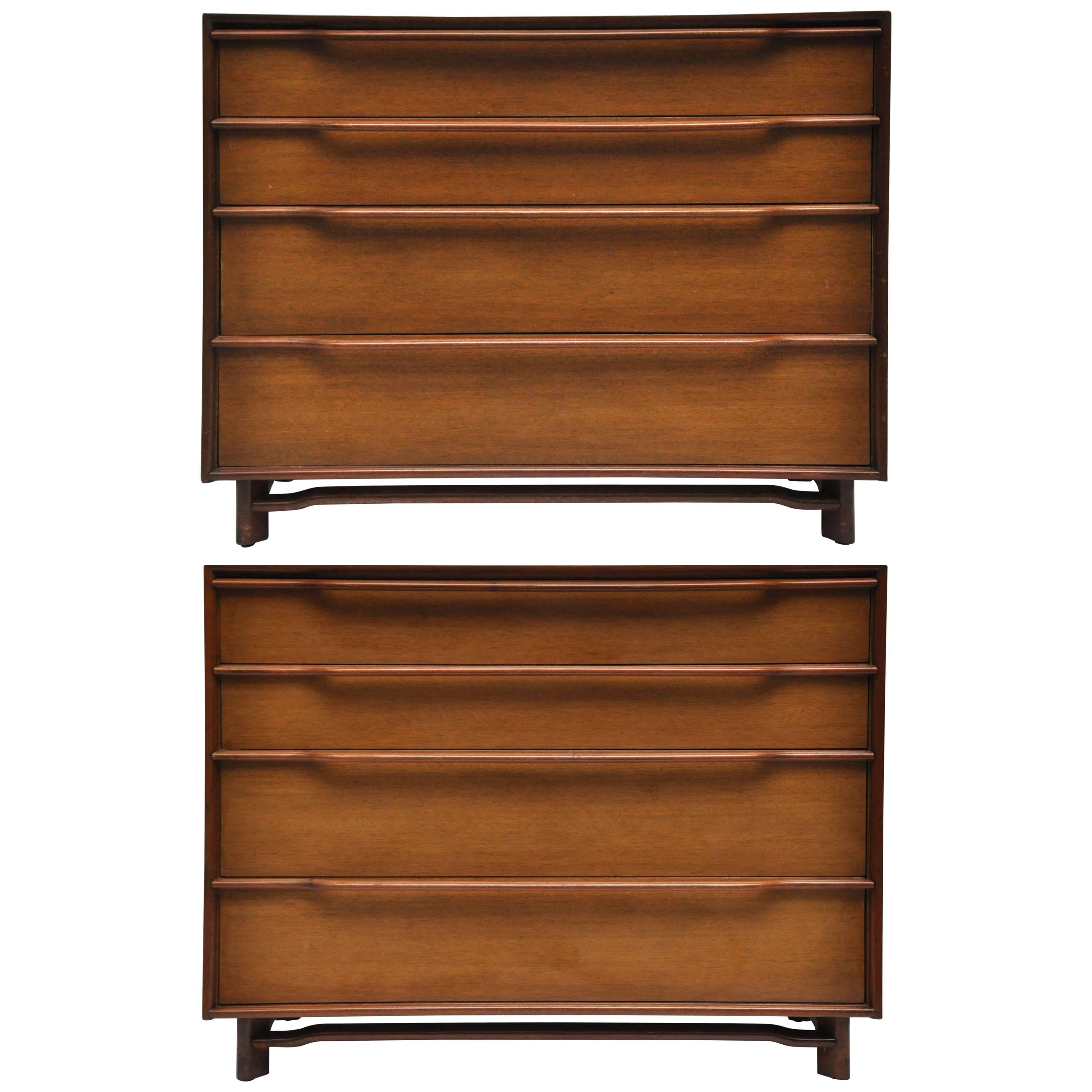Pair of Midcentury Four-Drawer Chests
