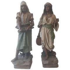 Large Pair of 19th Century Terracotta Orientalist Figures