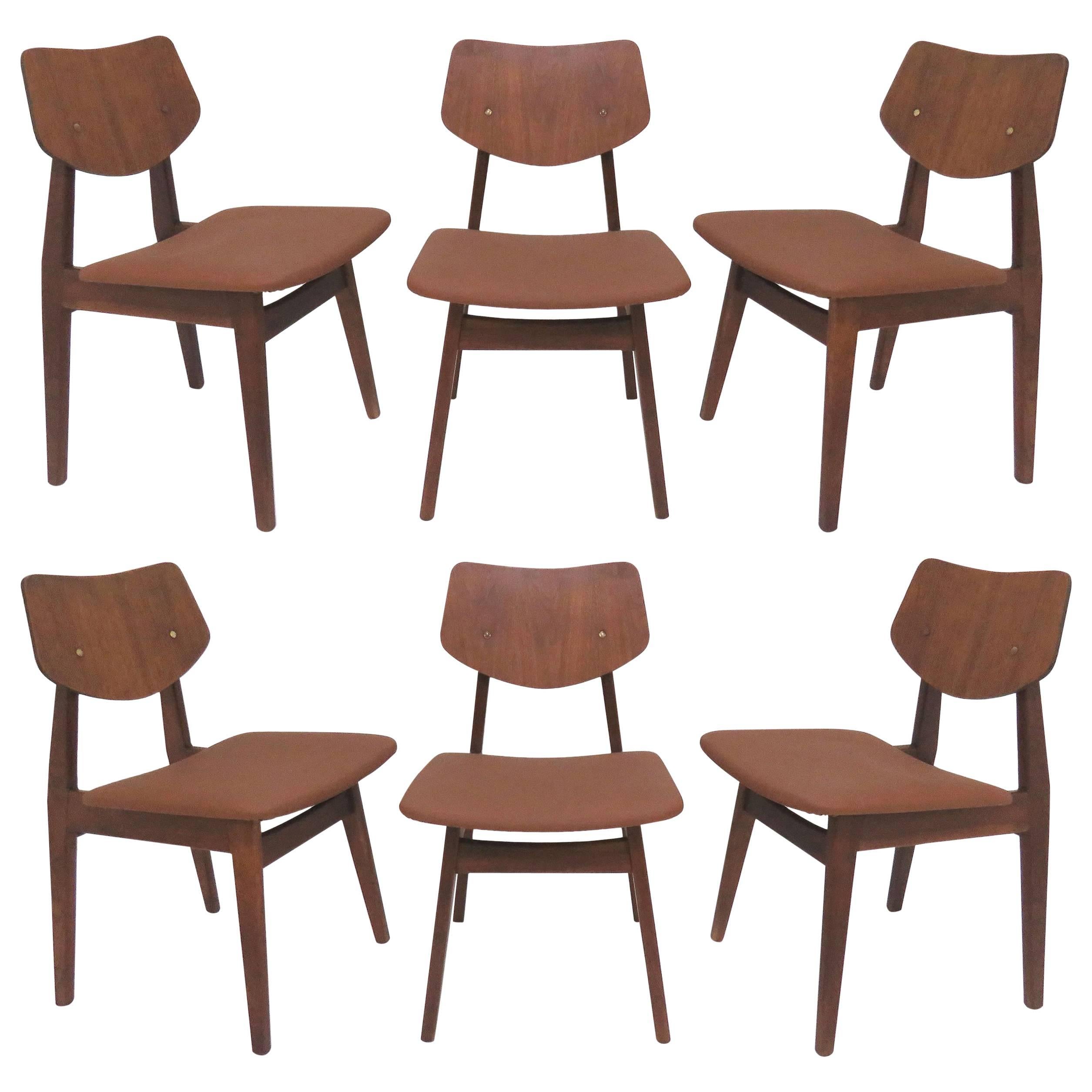 Set of Six Jens Risom Dining Chairs