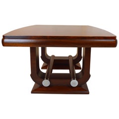 Fabulous Gaston Poisson Art Deco Dining Room Table in Mahogany, 1930