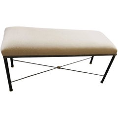 Mario Villa Iron and Brass Bench