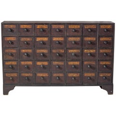 Antiker Mahagoni-Apothekerschrank / Schubladenbank, um 1875