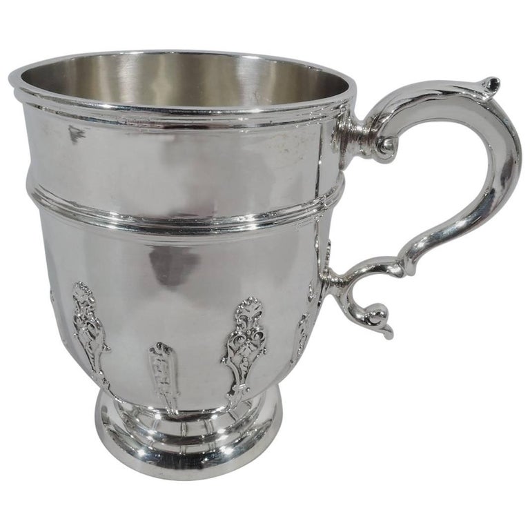 Antique English Sterling Silver Strapwork Baby Cup For Sale at 1stDibs