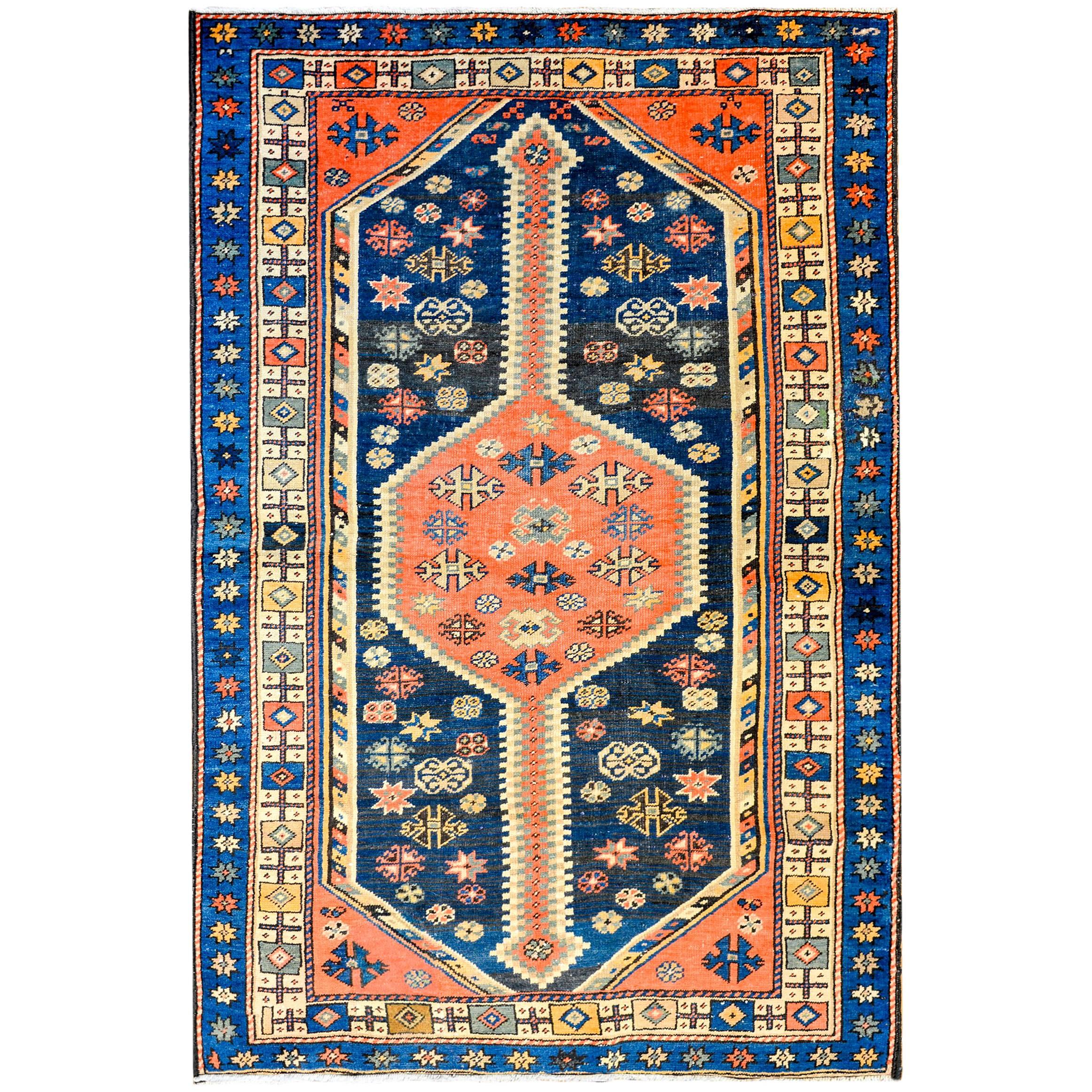 Vivid Early 20th Century Azeri Rug For Sale