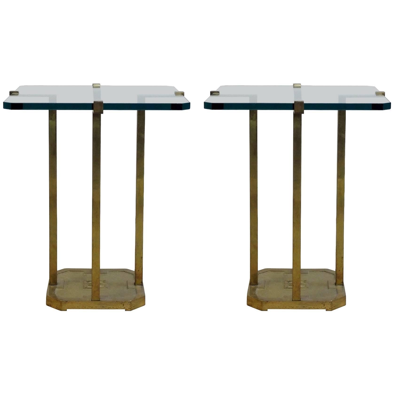 Pair of Brass Side Tables by Peter Ghyczy