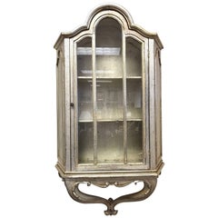 Vintage Italian Hanging Wall Shelf Display Cabinet