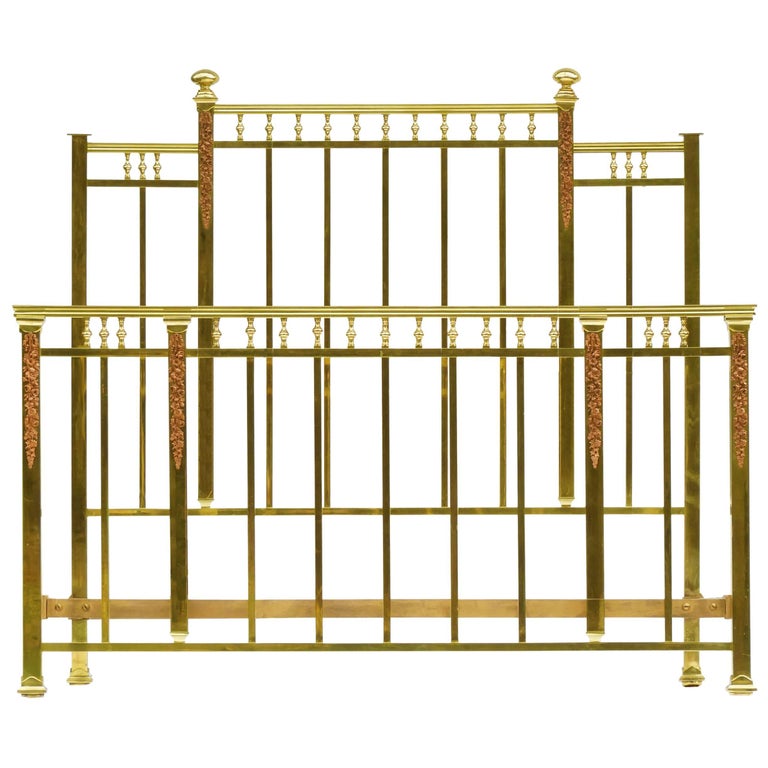 Brass Bed Us Queen Uk King Size French Early 20th Century 1920 For Brass Bed Us Queen Uk King Size French Early 20th Century 1920 For