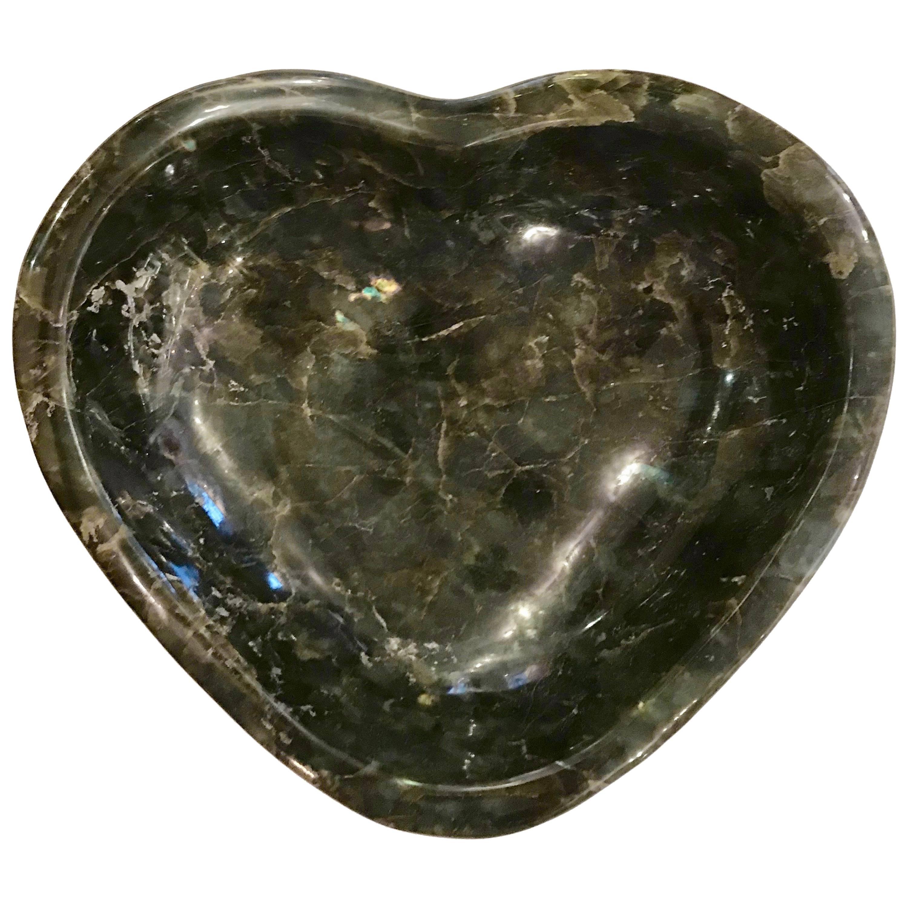 Large Heart Shaped Labradorite Vide-Poche