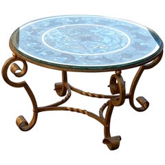 Used 1940-1950 Coffee Table Has Decoration of Zodiac in the Style of Poillerat