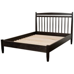 Hill Bed by Tretiak Works, Contemporary Handmade Oxidized Oak Queen Bed