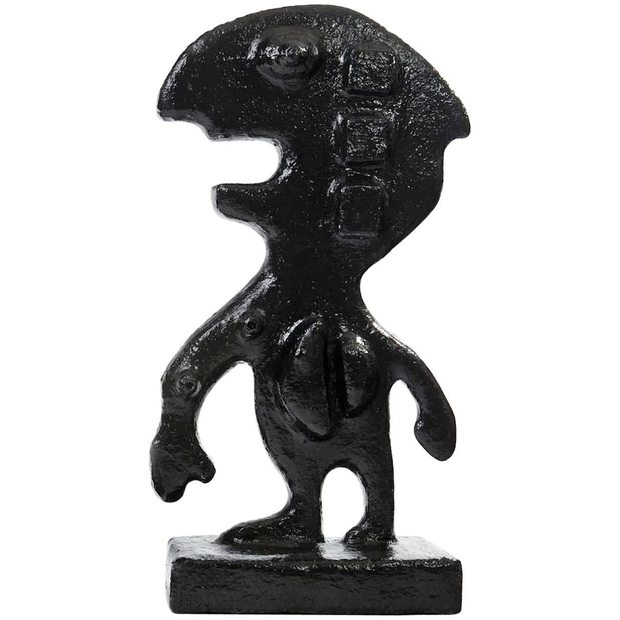 Black Sculpture by French artist Kaj Ficaja