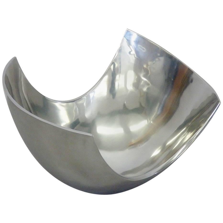 Große Michael Lax-Schale aus poliertem Aluminium im Angebot