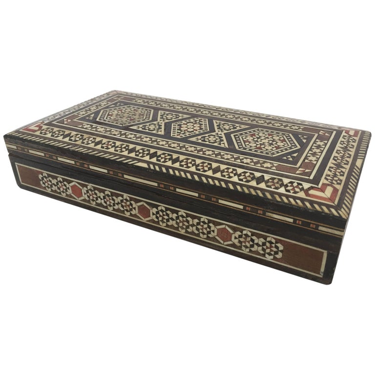 Sadeli Inlay Jewelry Wooden Box For Sale at 1stdibs