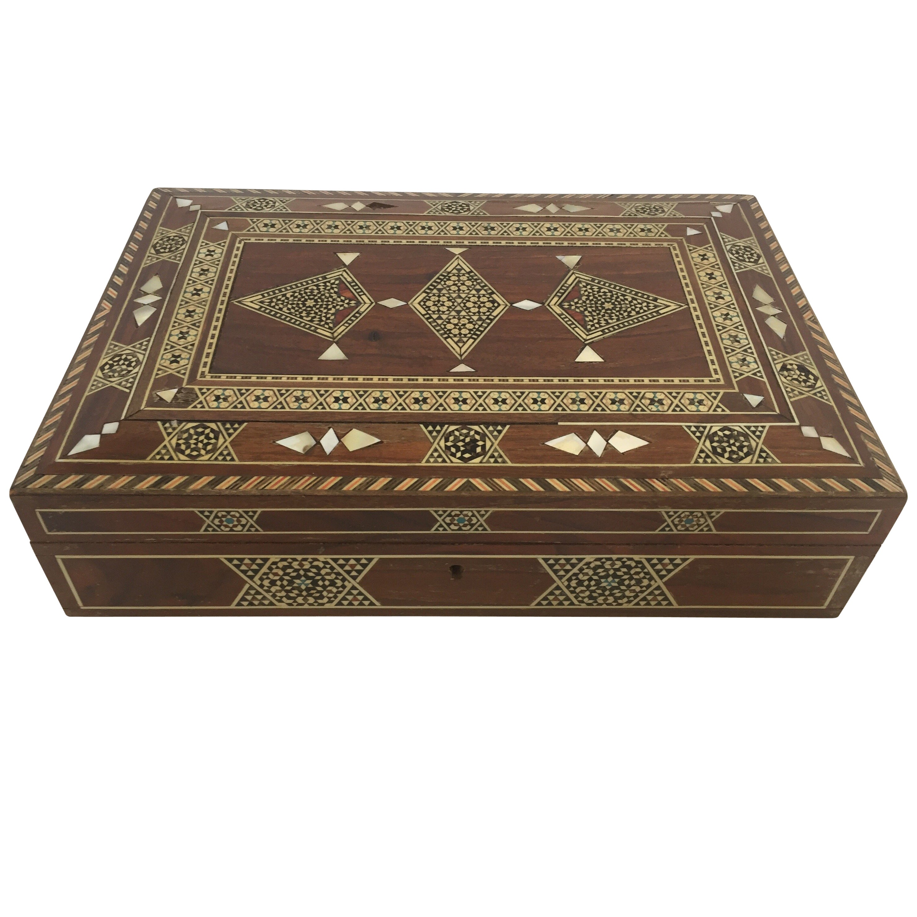 Middle Eastern Khatam Micro Mosaic Wooden Box For Sale at 1stDibs