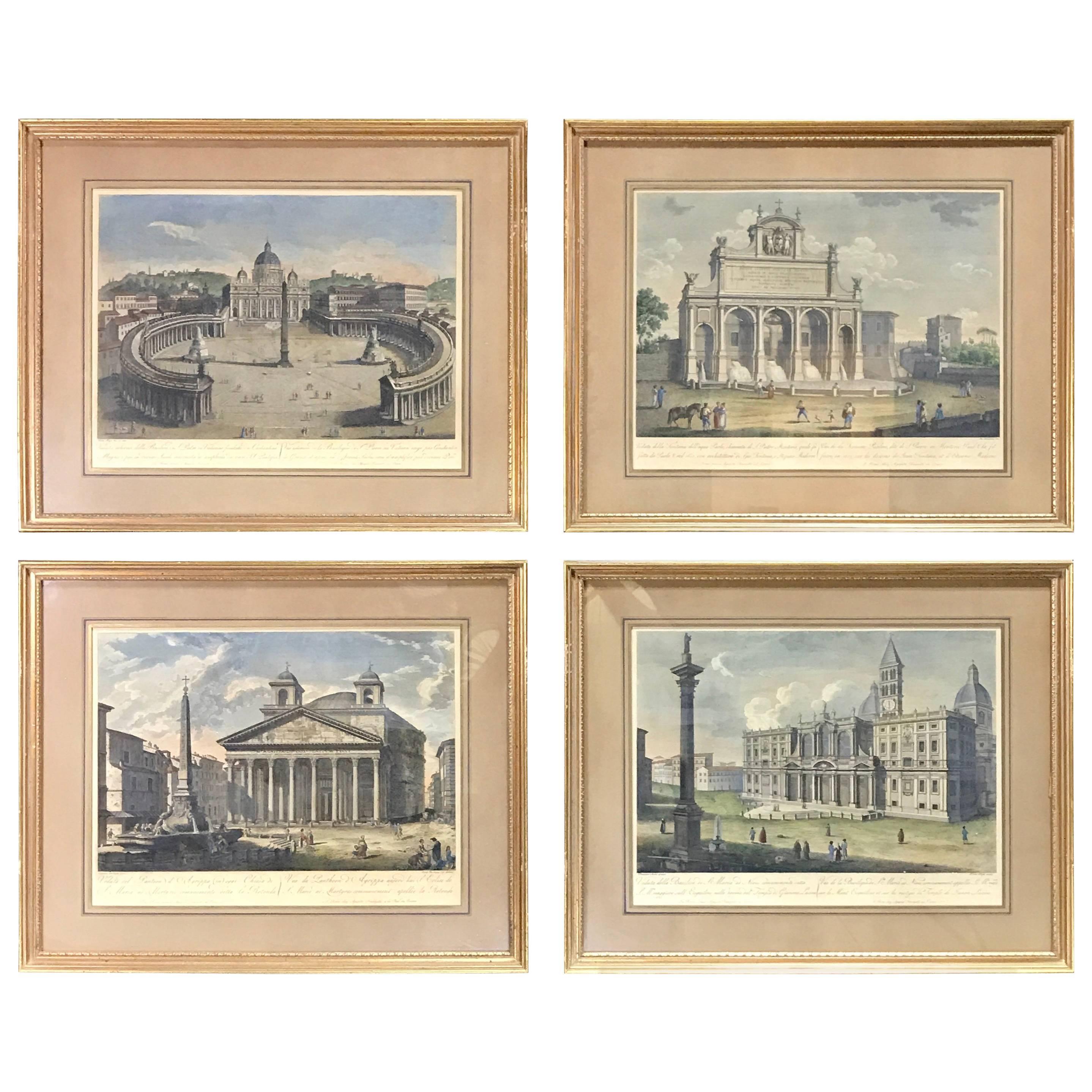 Four 19th Century Engravings Views of Italy