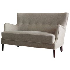 Danish Midcentury Settee or Loveseat in the Style of Carl Malmsten