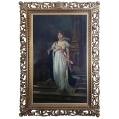 19th Century Oil Painting Queen Louise of Prussia after Ludwig Richter