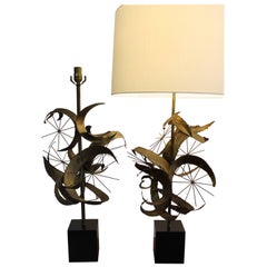 Vintage Pair of Brutalist Lamps by Laurel Lamp Mfg. Co