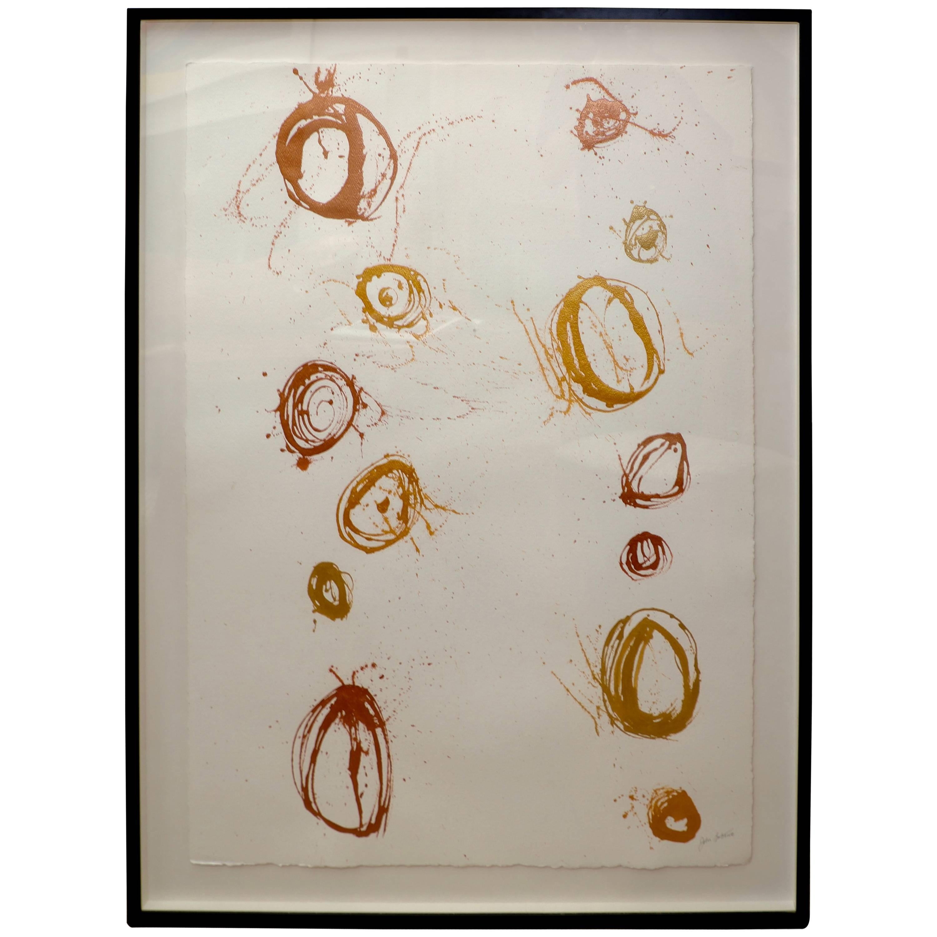 John Szabo "Gold Balls III" Abstract on Paper