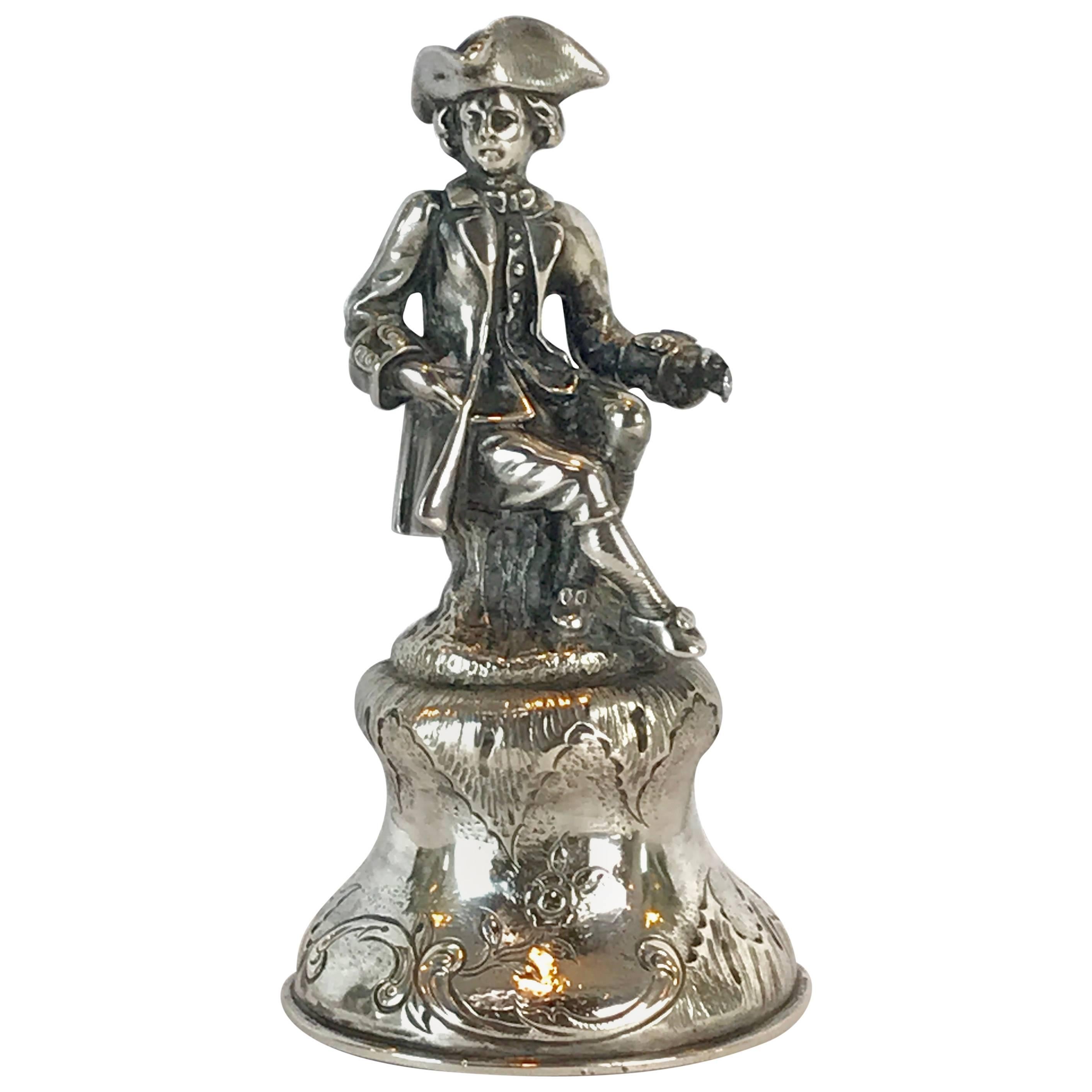 19th Century Continental Silver Figural Bell