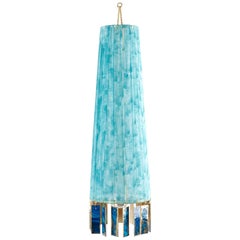 Magic Hanging Lamp, blue Gauze Strips, Double Face Silvered Glass