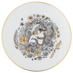 Dinner Porcelain Plate With Gold Collection Rue de Paradis Model "Eden Garden"