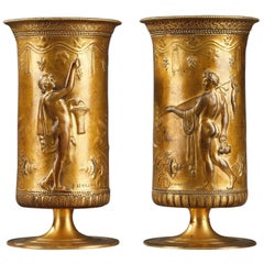 19th Century Neo-Greek Style Ormolu Cups by Ferdinand Levillain and Barbedienne