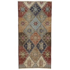 Tapis turc Sivas vintage Zeki Muren vieilli de style rustique Arts & Crafts