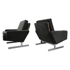 Pair of Midcentury Chrome Cantilever Lounge Chairs