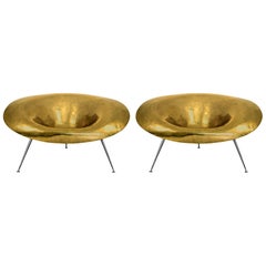 Organic Design and Iridescent Lacquered Pair of Armchairs