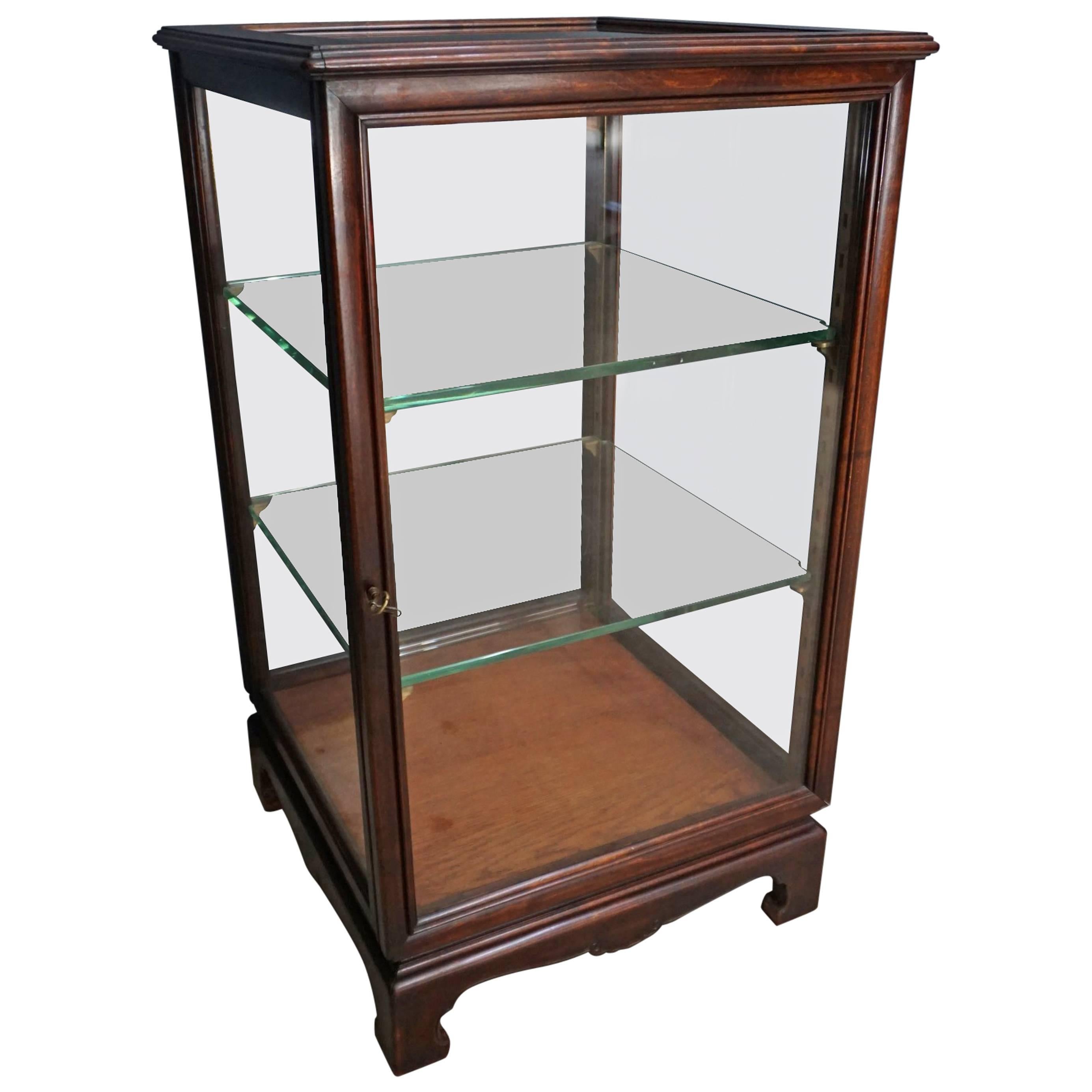 English Mahogany Vitrine / Display Cabinet, 1920s